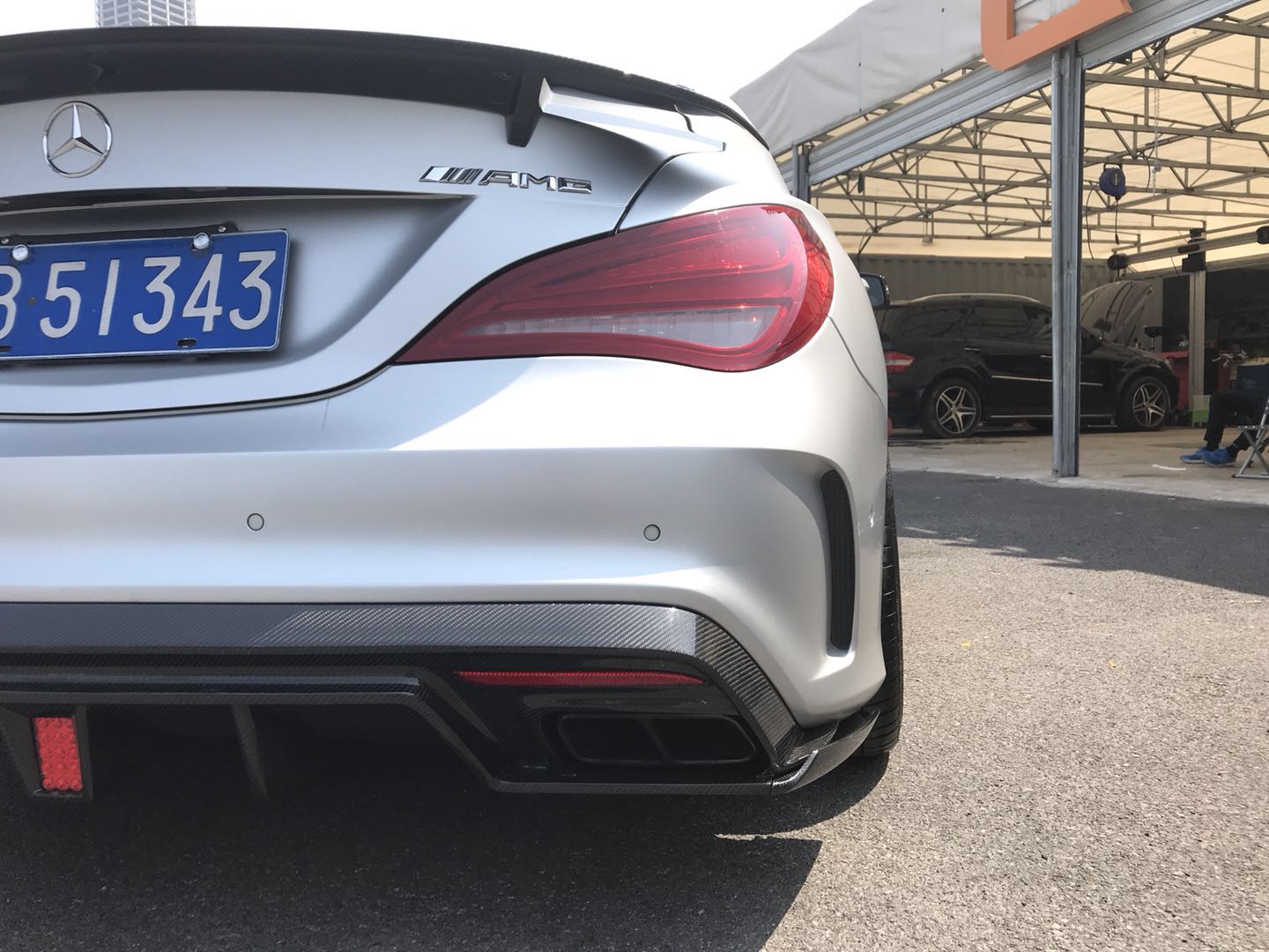 Dry Carbon Fiber Mercedes CLA-Class (W117) Rear Diffuser (Paktechz Design)