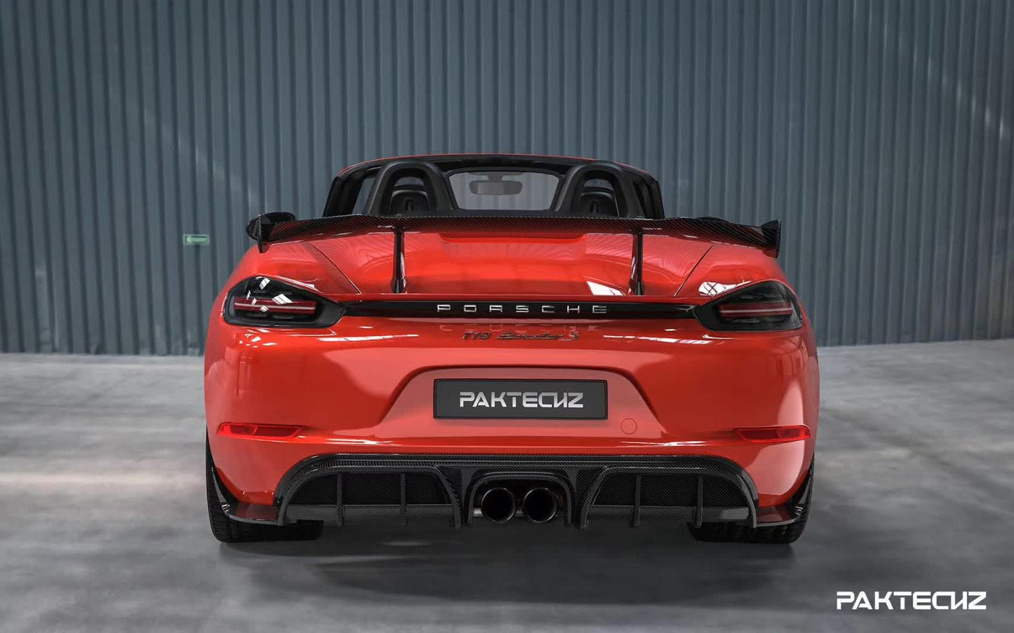 Dry Carbon Fiber Porsche 718 (982) Rear Diffuser (Paktechz Design)