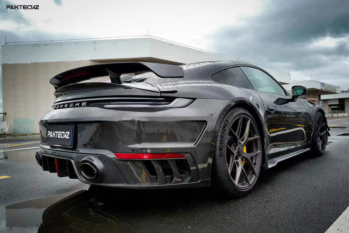 Dry Carbon Fiber Porsche Turbo S (992) Rear Wing (Paktechz Design)