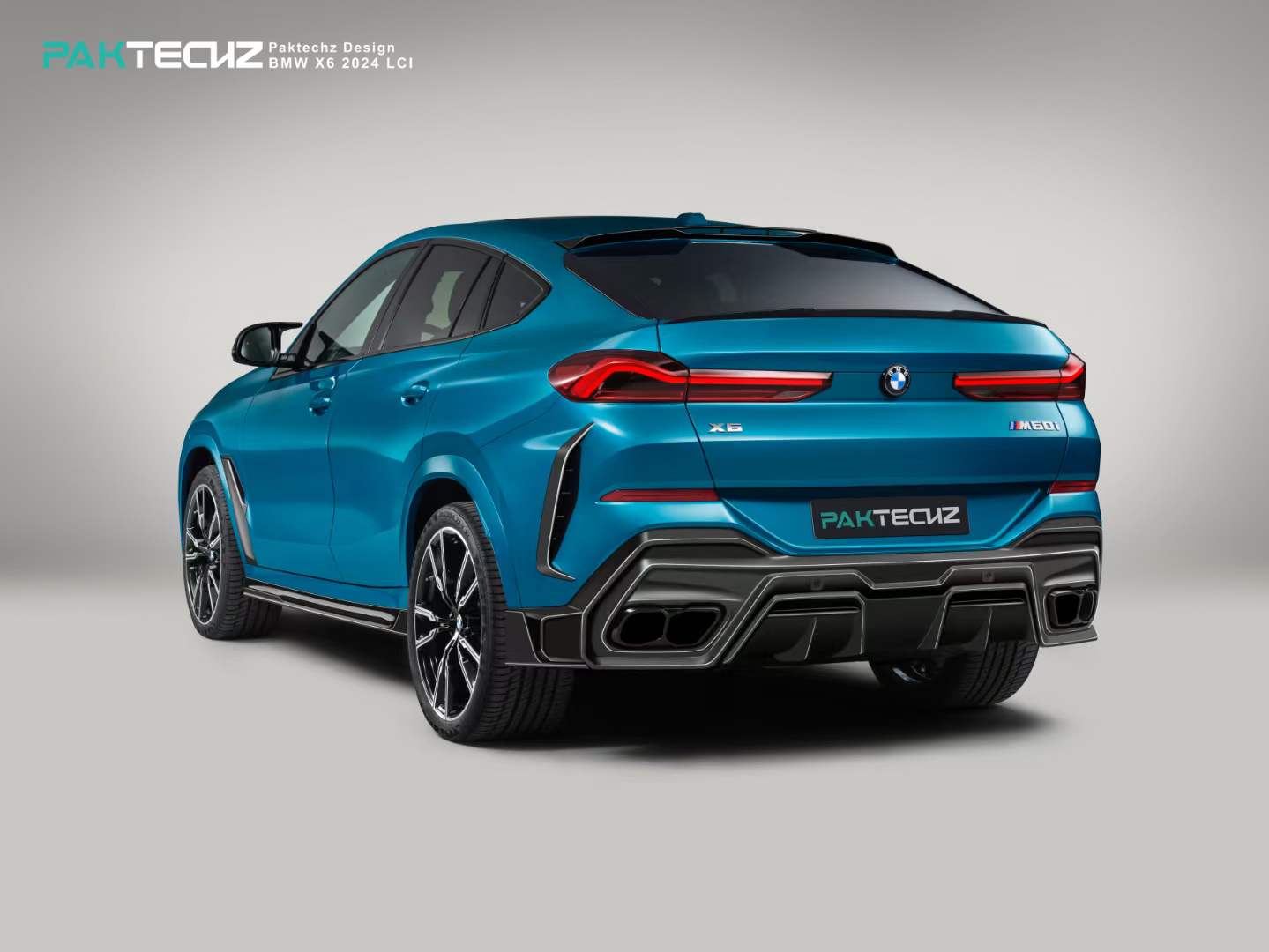 Dry Carbon Fiber BMW X6 (G06) Rear Canards (Paktechz Design)