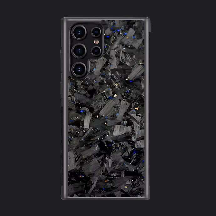 Samsung Carbon Fiber Case Forged - Long Strands Blue and Gold Sparkles