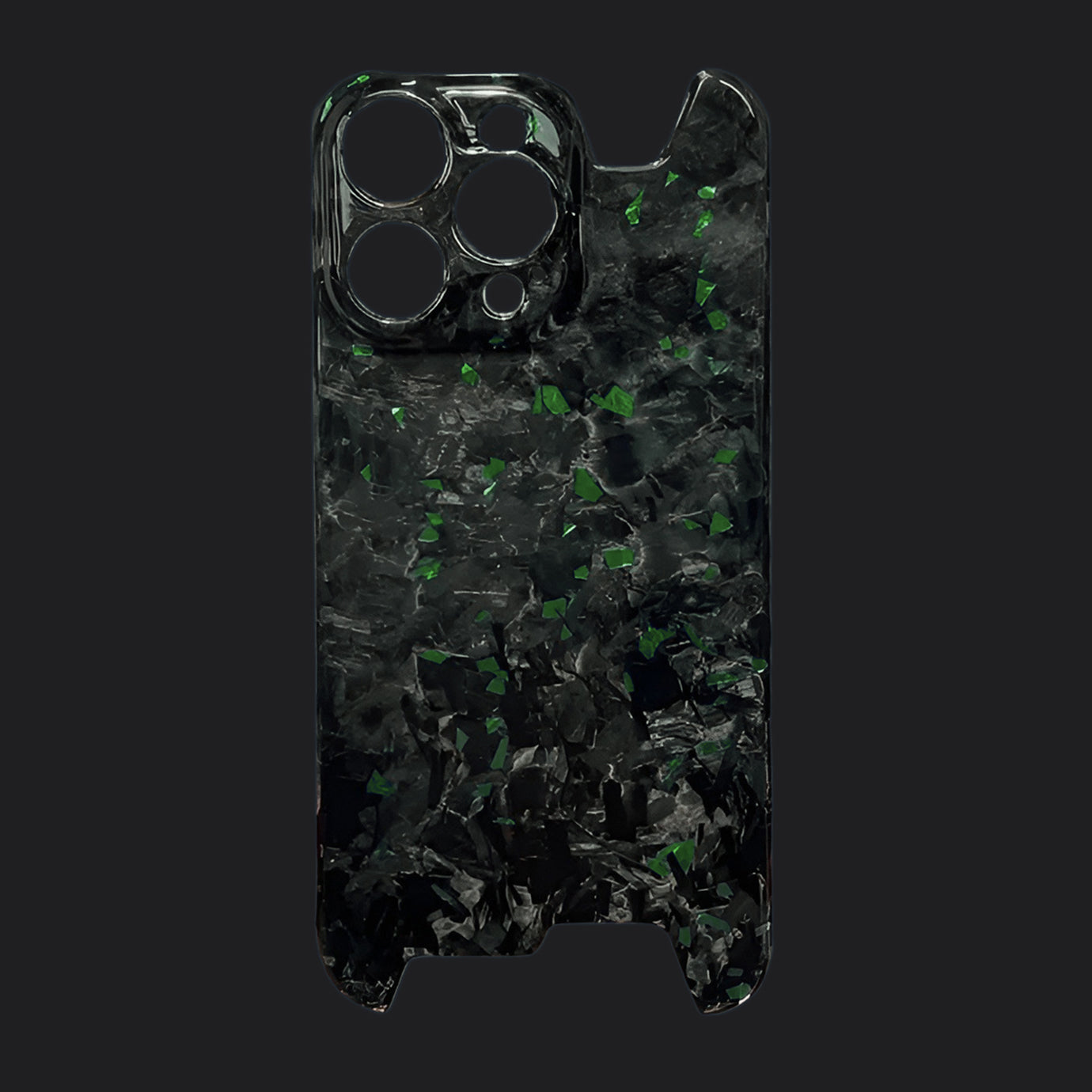 iPhone 100% Carbon Fiber Forged Case V2 - Green Sparkles