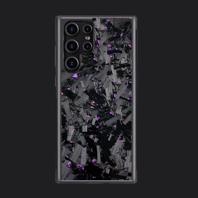 Samsung Carbon Fiber Case Forged - Long Strands Purple Sparkles