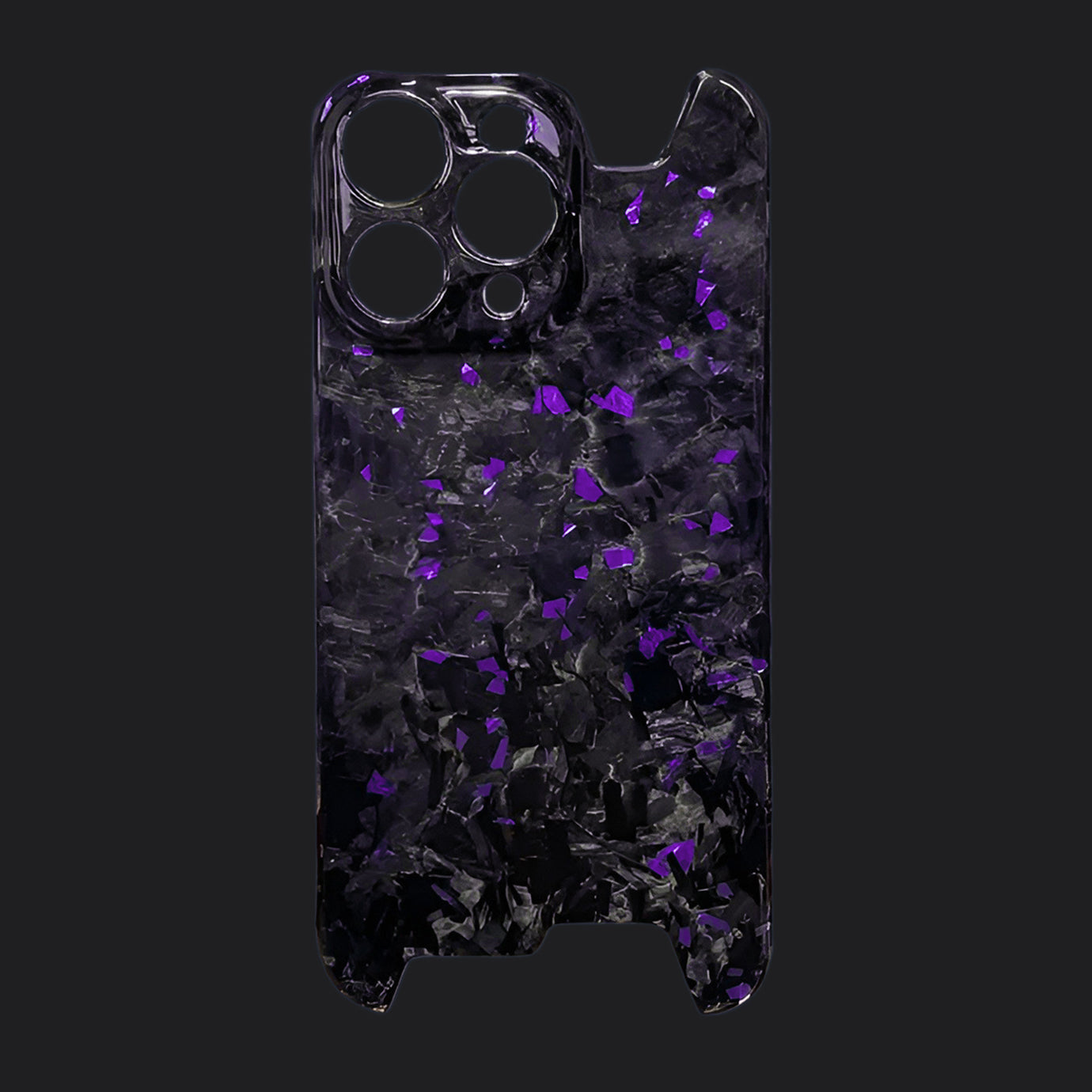 iPhone 100% Carbon Fiber Forged Case V2 - Purple Sparkles