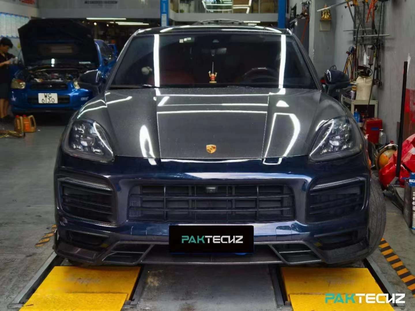 Dry Carbon Fiber Porsche Cayenne (9YA) Front Lip Ver.1 (Paktechz Design)
