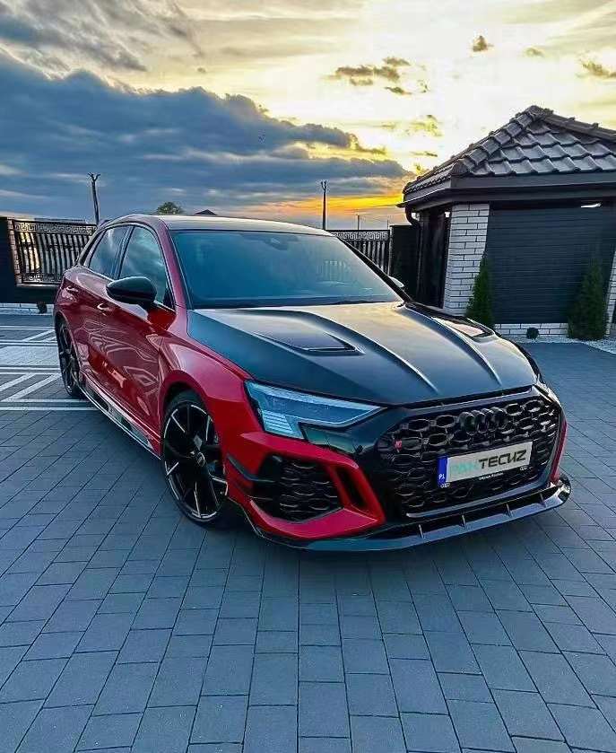 Dry Carbon Fiber Audi RS3 (8Y) Front Lip Ver.2 (Paktechz Design)
