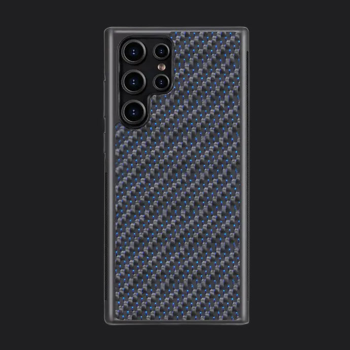 Samsung Carbon Fiber Case - Twill Weave Blue Reflections
