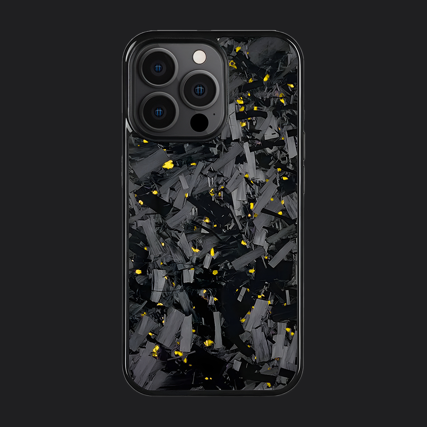iPhone Carbon Fiber Case Forged - Long Strands Gold Sparkles