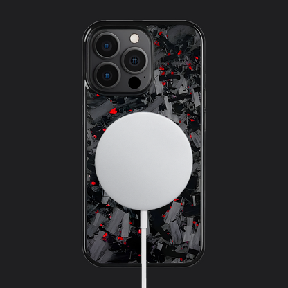 iPhone Carbon Fiber Case Forged - Long Strands Red Sparkles