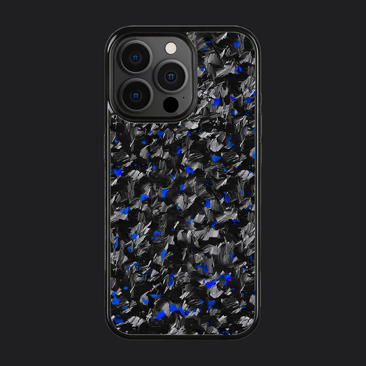 iPhone Carbon Fiber Case Forged - Short Strands Blue Sparkles