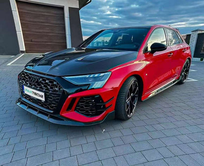 Dry Carbon Fiber Audi RS3 (8Y) Front Lip Ver.2 (Paktechz Design)